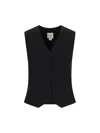 Calvin Klein Flannel Blazer Tailored Fit Sleeveless V-neckline In Black