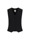 Calvin Klein Flannel Blazer Tailored Fit Sleeveless V-neckline In Black