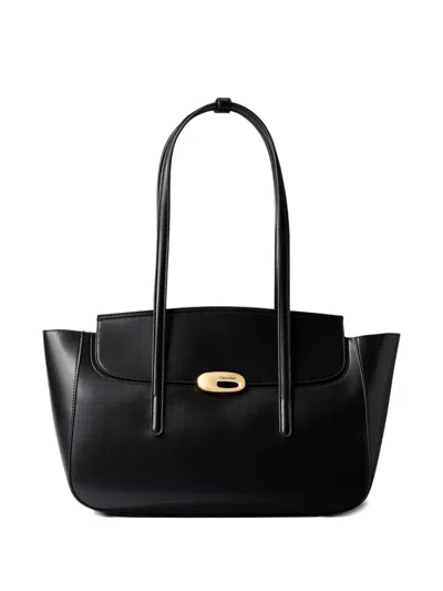 Calvin Klein Top-flap Shoulder Bag In Black