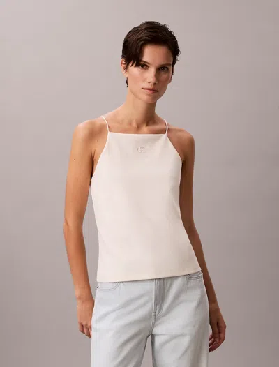 Calvin Klein Top In Jersey Woman Tofu In Pink