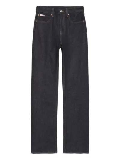Calvin Klein Topstitched Trousers In Blue