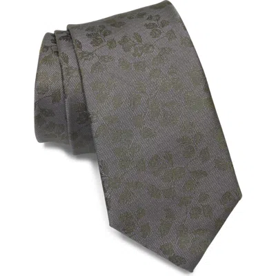 Calvin Klein Toronto Floral Patterned Tie In Olive