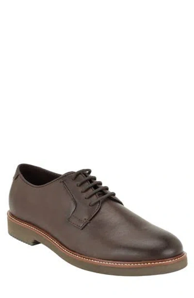 Calvin Klein Torrean Plain Toe Faux Leather Derby In Brown
