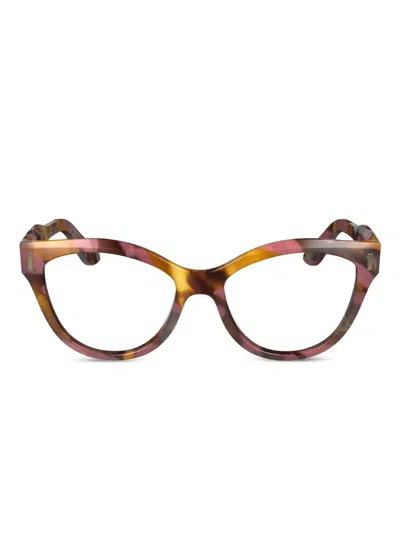 Calvin Klein Tortoiseshell-effect Cat-eye Glasses In Gray