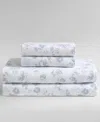 Calvin Klein Tossed Micro Floral 300 Thread Count Sateen Sheet Set In Pale Blue