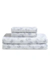 Calvin Klein Tossed Micro Floral 300 Thread Count Sateen Sheet Set In Pale Blue