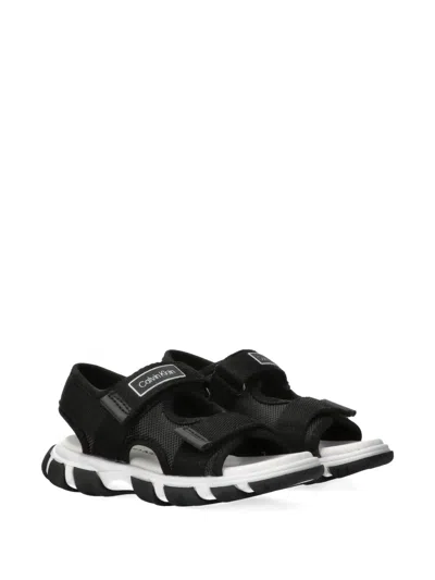 Calvin Klein Kids' Touch-strap Sandals In Black