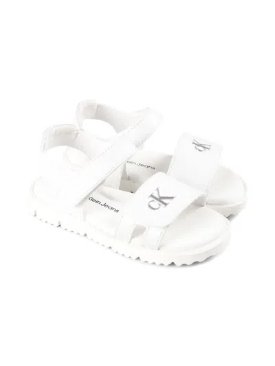 Calvin Klein Kids' Touch-strap Sandals In White