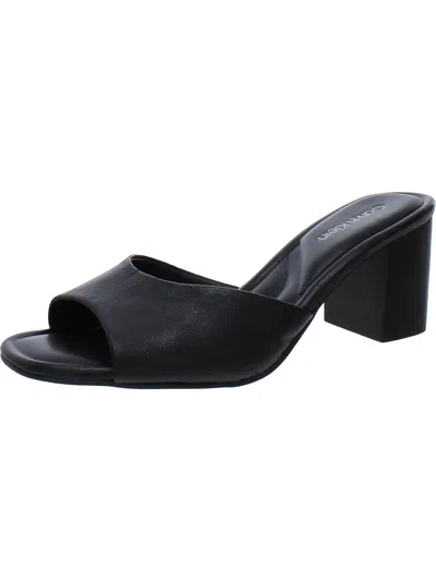 Calvin Klein Toven 4 Womens Leather Heels In Black