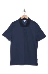 Calvin Klein Track Birdseye Piqué Polo In Dark Sapphire