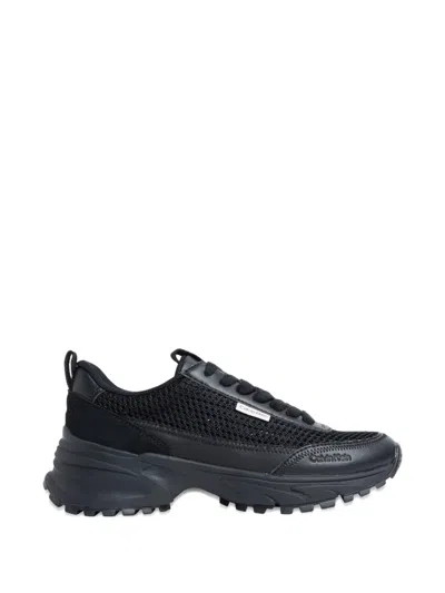 Calvin Klein Trailblazer Mesh-panel Chunky-sole Sneakers In Black