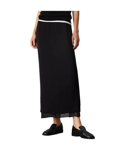 Calvin Klein Transparent Paneled Skirt In Black
