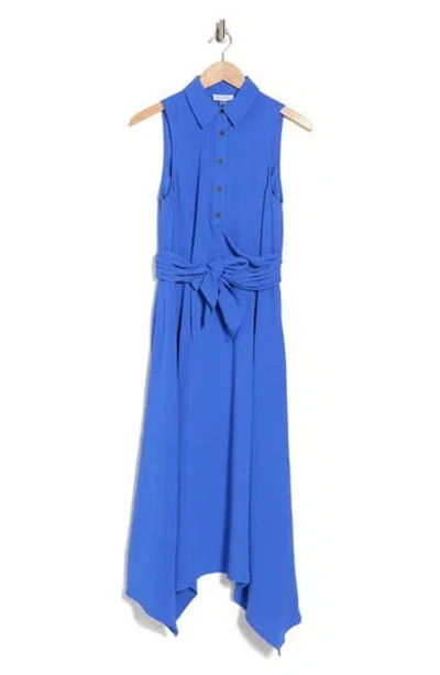 Calvin Klein Trapeze Midi Dress In Blue