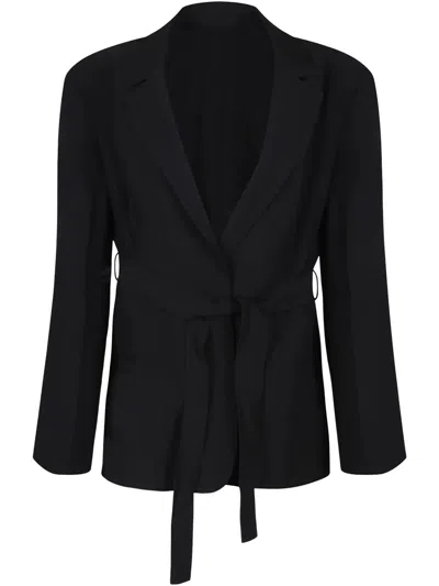 Calvin Klein Travel Twill Belted Blazer Clothing In Black