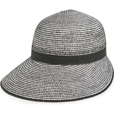Calvin Klein Tri-color Texture Raffia Straw Reader Hat In Orange