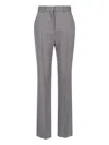 Calvin Klein Straight Leg Trousers With Belt Loops And Pockets In Gray