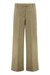 Calvin Klein Trousers In Wool Gabardine In Green