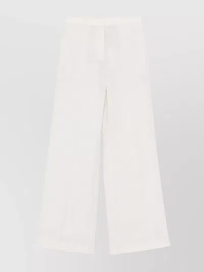 Calvin Klein Trousers Linen Wide-leg Design In White