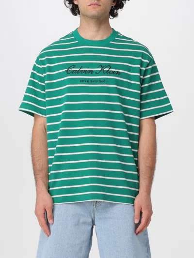 Calvin Klein T-shirt Men In Green