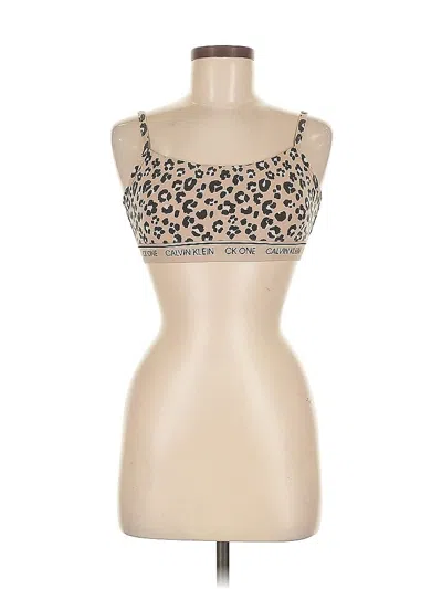 Pre-owned Calvin Klein Tube Top Tan Strapless Neckline Tops In Brown