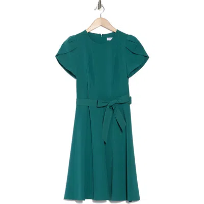 Calvin Klein Tulip Sleeve A-line Dress In Sequoia