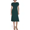 Calvin Klein Tulip Sleeve Crepe A-line Midi Dress In Green