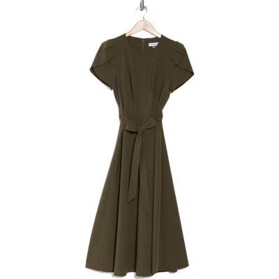 Calvin Klein Tulip Sleeve Fit & Flare Midi Dress