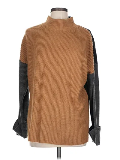Pre-owned Calvin Klein Turtleneck Sweater In Brown