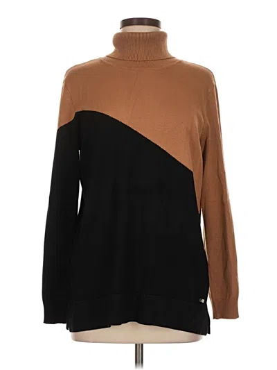 Pre-owned Calvin Klein Turtleneck Sweater In Brown