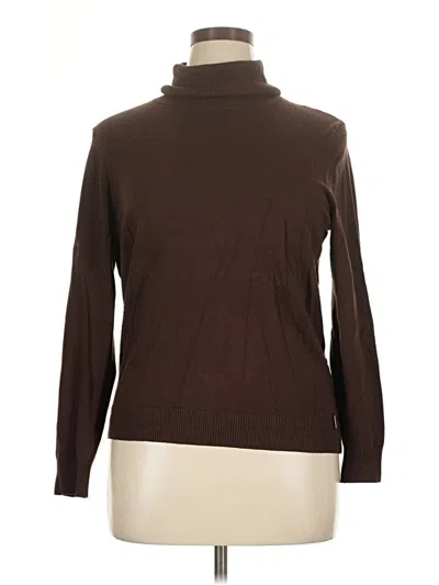 Pre-owned Calvin Klein Turtleneck Sweater In Brown