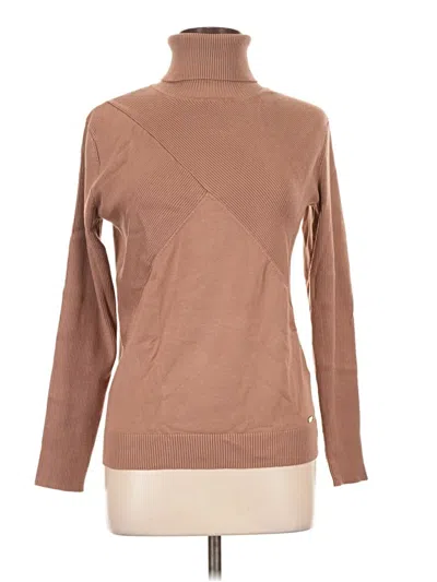 Pre-owned Calvin Klein Turtleneck Sweater In Brown