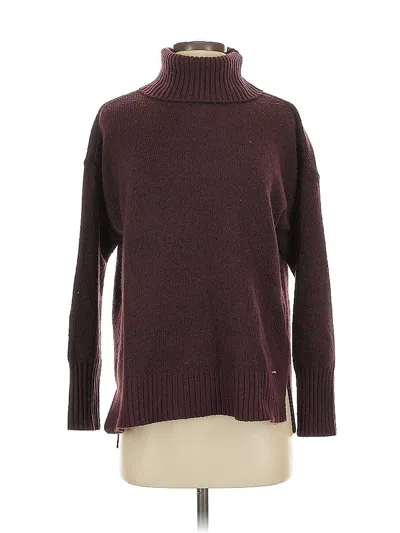 Pre-owned Calvin Klein Turtleneck Sweater In Burgundy