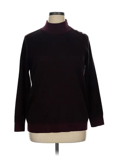 Pre-owned Calvin Klein Turtleneck Sweater In Burgundy