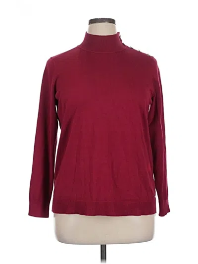 Pre-owned Calvin Klein Turtleneck Sweater In Burgundy