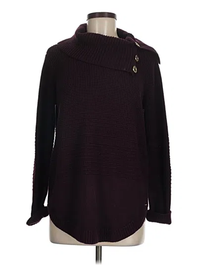 Pre-owned Calvin Klein Turtleneck Sweater In Burgundy
