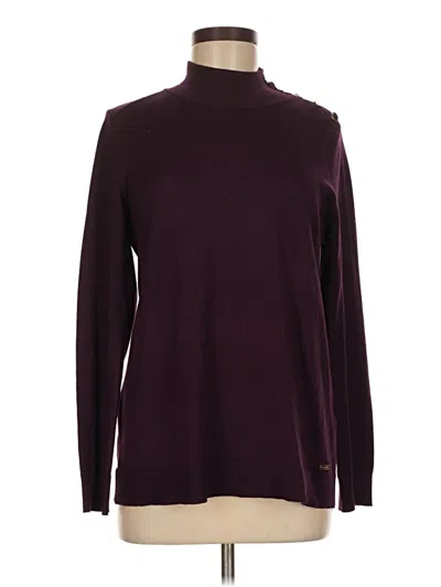 Pre-owned Calvin Klein Turtleneck Sweater In Burgundy
