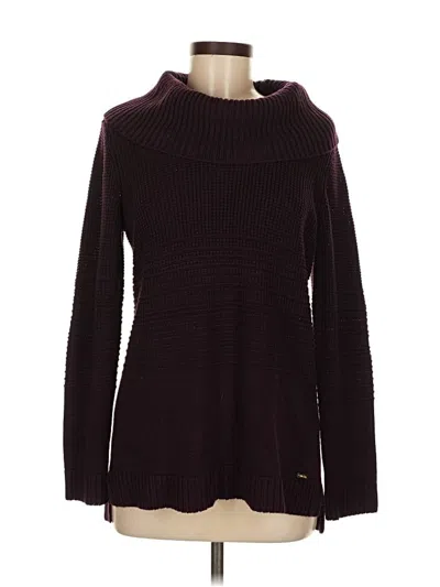 Pre-owned Calvin Klein Turtleneck Sweater In Burgundy