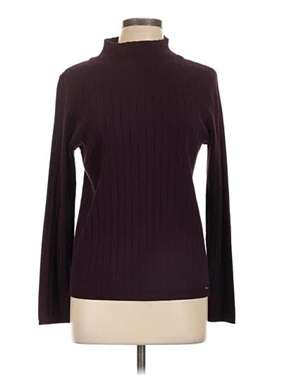 Pre-owned Calvin Klein Turtleneck Sweater In Burgundy