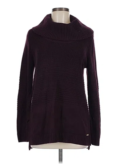 Pre-owned Calvin Klein Turtleneck Sweater In Burgundy