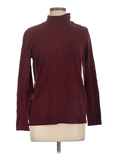 Pre-owned Calvin Klein Turtleneck Sweater In Burgundy