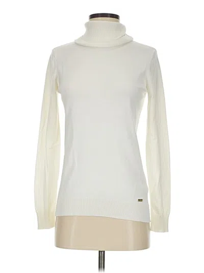 Pre-owned Calvin Klein Turtleneck Sweater In Ivory