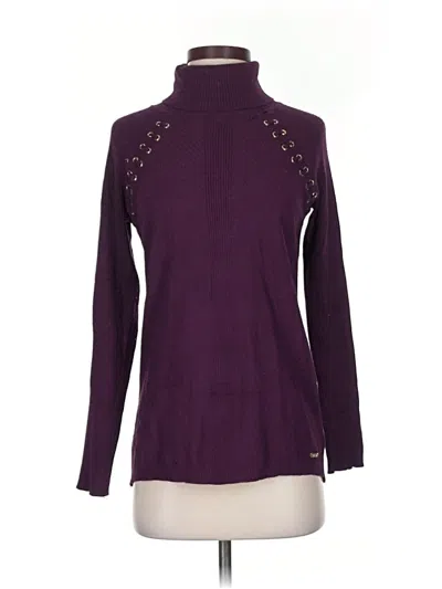 Pre-owned Calvin Klein Turtleneck Sweater In Purple