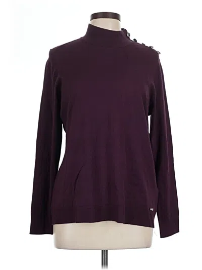 Pre-owned Calvin Klein Turtleneck Sweater In Purple