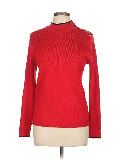 Pre-owned Calvin Klein Turtleneck Sweater In Red
