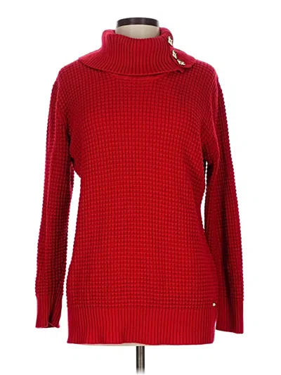 Pre-owned Calvin Klein Turtleneck Sweater In Red