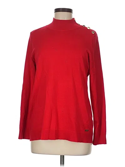 Pre-owned Calvin Klein Turtleneck Sweater In Red