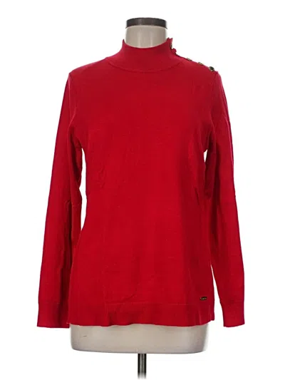 Pre-owned Calvin Klein Turtleneck Sweater In Red