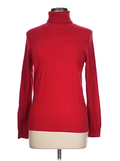 Pre-owned Calvin Klein Turtleneck Sweater In Red