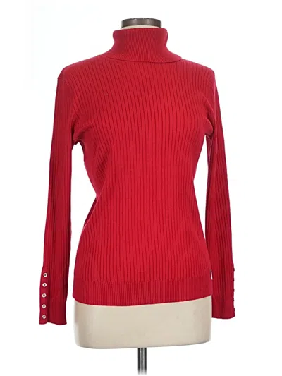 Pre-owned Calvin Klein Turtleneck Sweater In Red