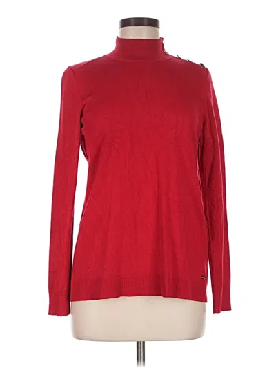 Pre-owned Calvin Klein Turtleneck Sweater In Red